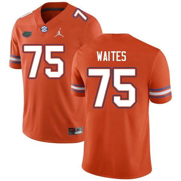 Men #75 Kamryn Waites Florida Gators College Football Jerseys Sale-Orange